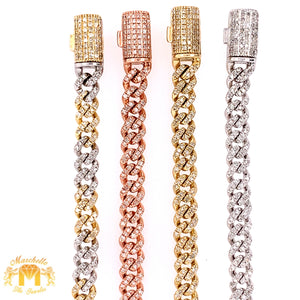 Gold and Diamond 5mm Miami Cuban Bracelet (solid, box clasp)