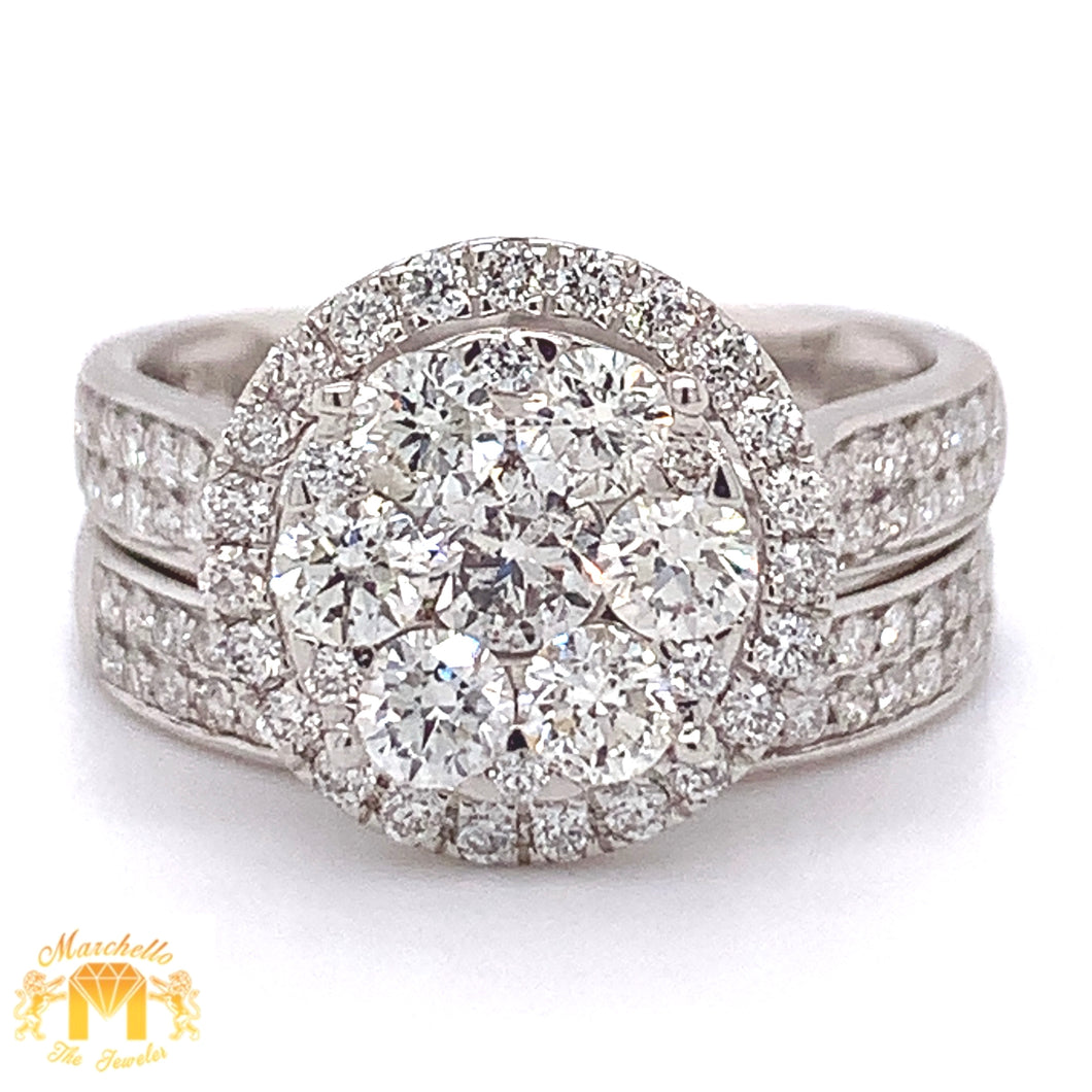 14k White Gold 2-piece Wedding Diamond Rings Set
