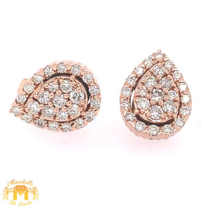 14k Gold Pear-shaped Diamond Earrings
