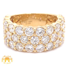 Load image into Gallery viewer, 7.82ct Diamond and 14k Gold Men&#39;s Wedding Band  (3 rows of jumbo round diamonds)