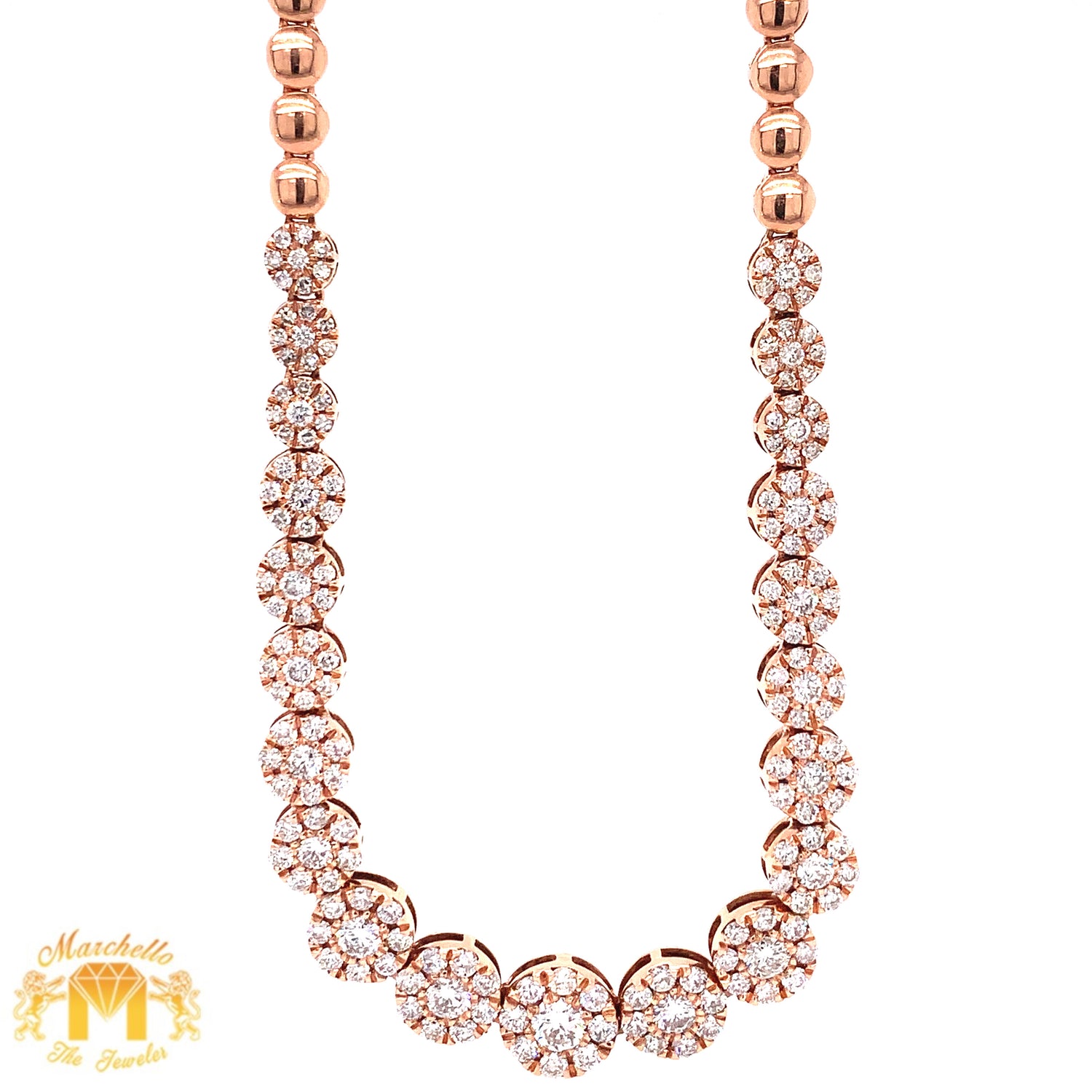 14k Gold Ladies' Necklace with round diamonds