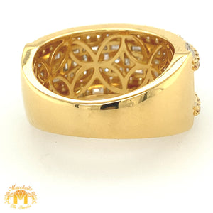 Yellow Gold and Diamond Ring with baguette and round diamonds