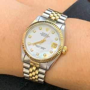 31mm Rolex Datejust Watch with Two-tone Jubilee Bracelet (non-quick set, diamond hour markers)