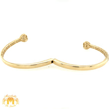 Load image into Gallery viewer, Gold and Diamond Twin Hearts Cuff Bracelet (choose your color)