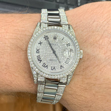Load image into Gallery viewer, 36mm Stainless Steel Rolex Datejust Watch with Custom Diamond Dial and Oyster Bracelet (quick-set)