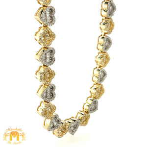 6.53ct Diamond and Two-tone Gold 6mm Fancy Hearts Necklace