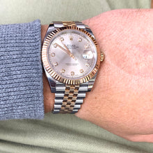 Load image into Gallery viewer, 41mm Rolex Datejust 2 Watch with Two-tone Jubilee Bracelet (fluted bezel, rose gold, factory sundust diamond dial)