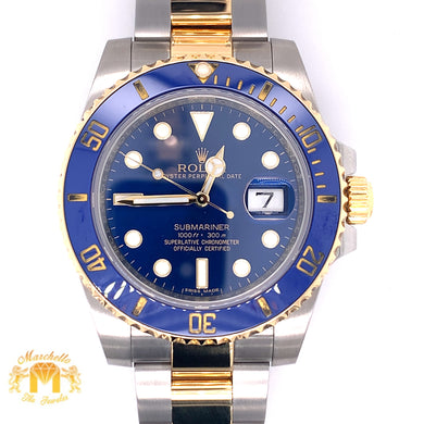 40mm Rolex Submariner Watch with Two-tone Oyster Bracelet (Papers: Year 2019)