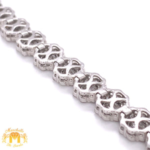 9.9ct Diamond 18k White Gold Ladies' Flower Bracelet (VVS baguettes)