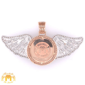 14k Gold Wings Memory Picture Diamond Pendant & Gold Chain Set
