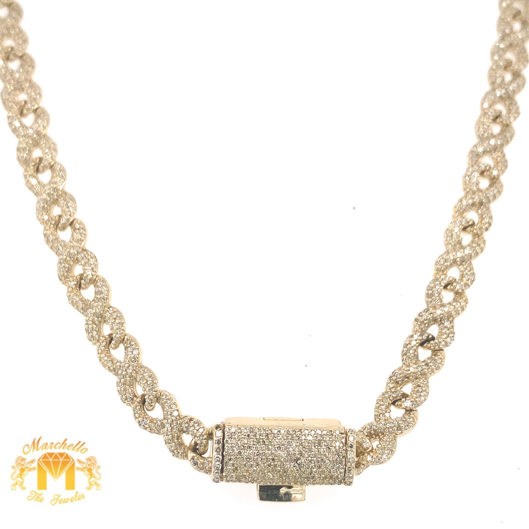 8ct Diamond and Gold 5.5mm Infinity Link Chain (box clasp)