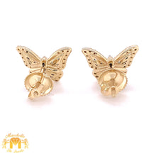 Load image into Gallery viewer, Gold and Diamond Butterfly Earrings