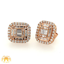 Load image into Gallery viewer, VVS/vs high clarity diamonds set in a 18k Gold Earrings with Diamond (VVS baguettes, choose gold color)