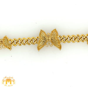 9.5ct Diamond and Gold Cuban Butterfly Necklace