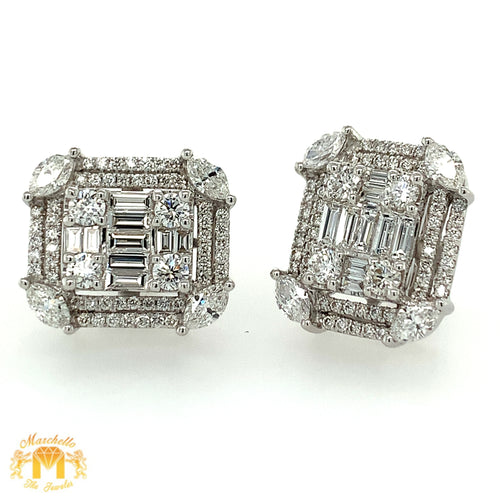 VVS/vs high clarity diamonds set in a 18k White Gold Rectangular Earrings (large VVS baguettes)