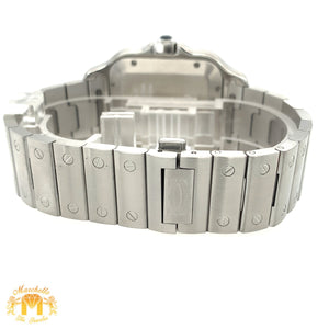 40mm Santos de Cartier Stainless Steel Watch (gray dial, papers)