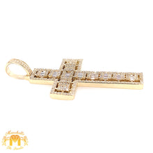 Load image into Gallery viewer, 14k Gold Cross Diamond Pendant and Miami Cuban Link Chain Set