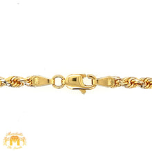 Load image into Gallery viewer, Gold and Diamond Fancy Cross Pendant and Solid Gold 3mm Rope Chain Set