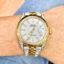 Load image into Gallery viewer, 4ct Diamond 41mm Rolex Datejust 2 Watch with Two-tone Jubilee Bracelet (fluted bezel)