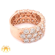 7.82ct Diamond and 14k Gold Men's Wedding Band (3 rows of jumbo round diamonds)