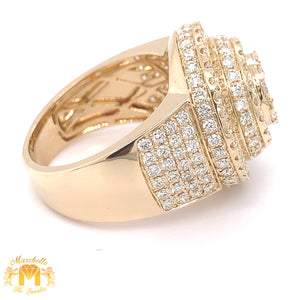 14k Gold Cake Ring with Round Diamond