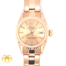 Load image into Gallery viewer, 26mm 18k Rose Gold Ladies&#39; Rolex Datejust Watch (gold dial)