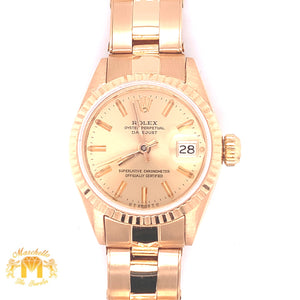 26mm 18k Rose Gold Ladies' Rolex Datejust Watch (gold dial)