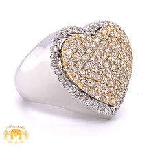 Load image into Gallery viewer, 14k Two-tone Gold Big Heart Diamond Ring (unisex)