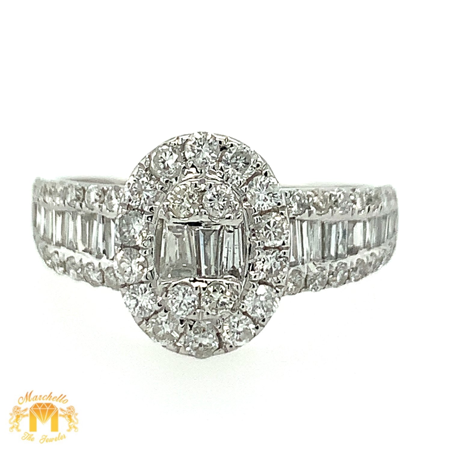 14k Gold Oval-shaped Engagement Diamond Ring (choose gold color)