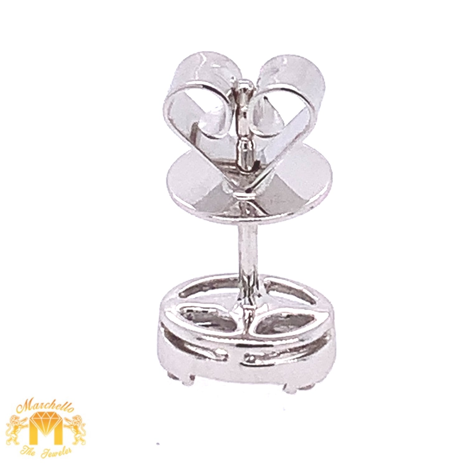 Baguette Diamonds 18k White Gold Oval Earrings