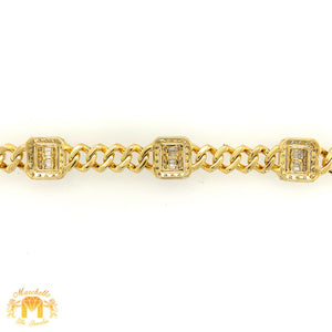 5ct Diamond and Two-tone Gold 11mm Miami Cuban Squares Bracelet
