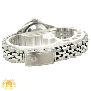 26mm Ladies’ Rolex Date Diamond Watch with Stainless Steel Jubilee Bracelet (custom diamond bezel)