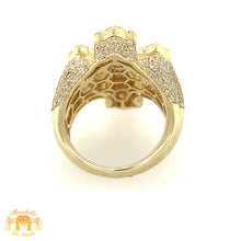 Load image into Gallery viewer, Gold and Diamond 3D Cross Ring (choose your gold color)
