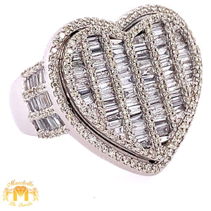 14k Gold 3D Heart Diamond Ring (solid, unisex)