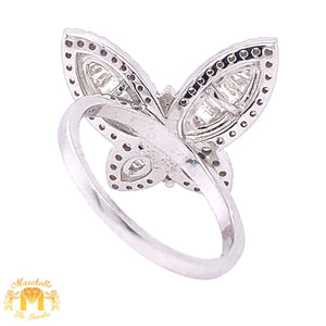14k Gold and Diamond Butterfly Ring (choose your color)