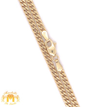 Load image into Gallery viewer, 14k Gold Enamel Lion Head Diamond Pendant, Gold Cuban Link Chain