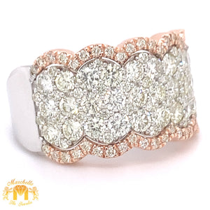 VS diamonds set in a 18k White and Rose Gold Ring