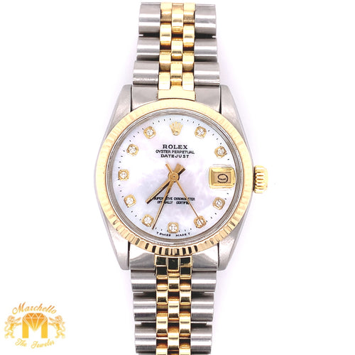 31mm Rolex Datejust Watch with Two-tone Jubilee Bracelet (non-quick set, diamond hour markers)