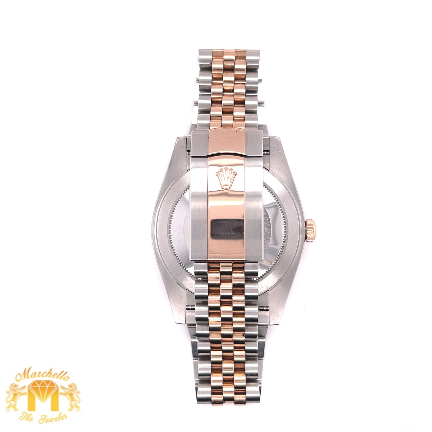 Rolex 2021 Datejust 2 Watch with Two-tone Rose Gold Jubilee Band Smooth Bezel (41 mm, no diamonds on dial, Papers)