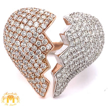 Load image into Gallery viewer, 4.14ct Round Diamond 14k Gold Puffed Broken Heart Ring (solid, choose your color)