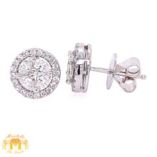 Load image into Gallery viewer, Marquis Diamond 18k Gold Round Earrings (VS marquis diamonds, halo, choose your color)
