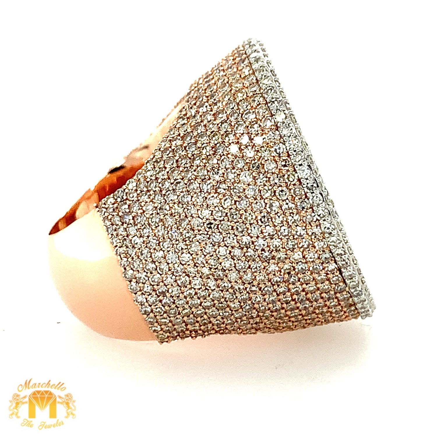 9ct Diamond 14k Gold Custom 3D Initial Ring (solid, choose your color)