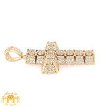 Load image into Gallery viewer, 4.81ct Diamond 14k Gold 3D Cross Pendant and Gold Ice Link Chain