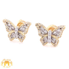 Load image into Gallery viewer, Gold and Diamond Butterfly Earrings