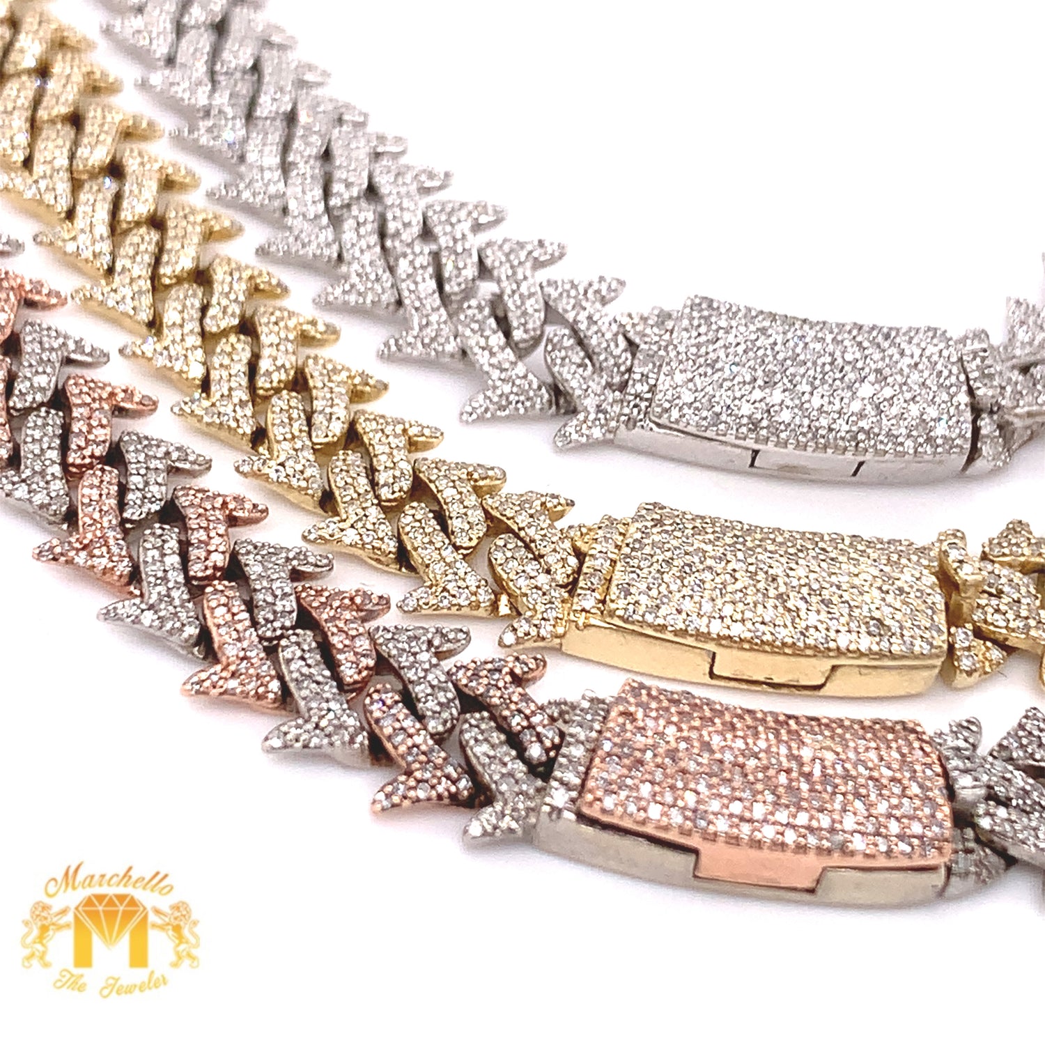 6.94ct Round Diamond and Gold Thorn Chain Necklace (9.7 mm, banana clasp)