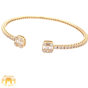 VVS/vs high clarity diamonds set in a 18k White Gold Flexible Bracelet with Baguette and  Round Diamond (VVS baguettes)