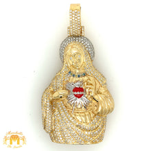 Load image into Gallery viewer, 4.10ct Diamond 14k Gold Divine Mary Pendant (Solid Back)