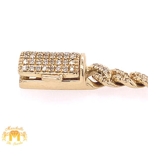 Gold and Diamond 5mm Miami Cuban Bracelet (solid, box clasp)