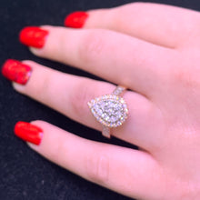 Load image into Gallery viewer, Diamond and Gold Ladies&#39; Pear-shaped Ring (illusion setting)