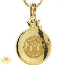 Load image into Gallery viewer, 14k Gold Round Memory Picture Diamond Pendant with Angel, Gold 2mm Ice Chain